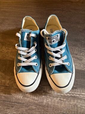 Converse Unisex Teal Low Top Canvas Sneakers with White Accents